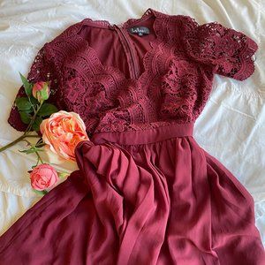 Burgundy Lace Dress